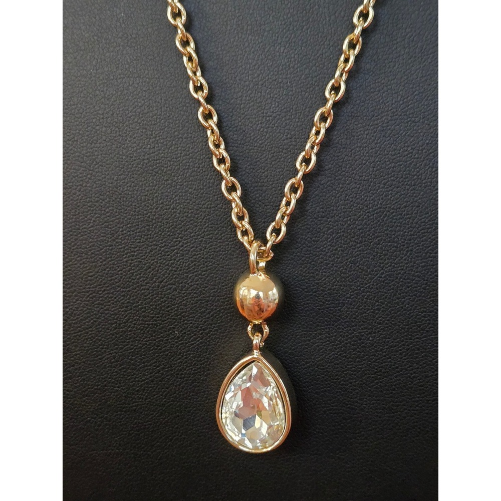 Rare Dyrberg Kern Crystal Goldtone Pendant Necklace